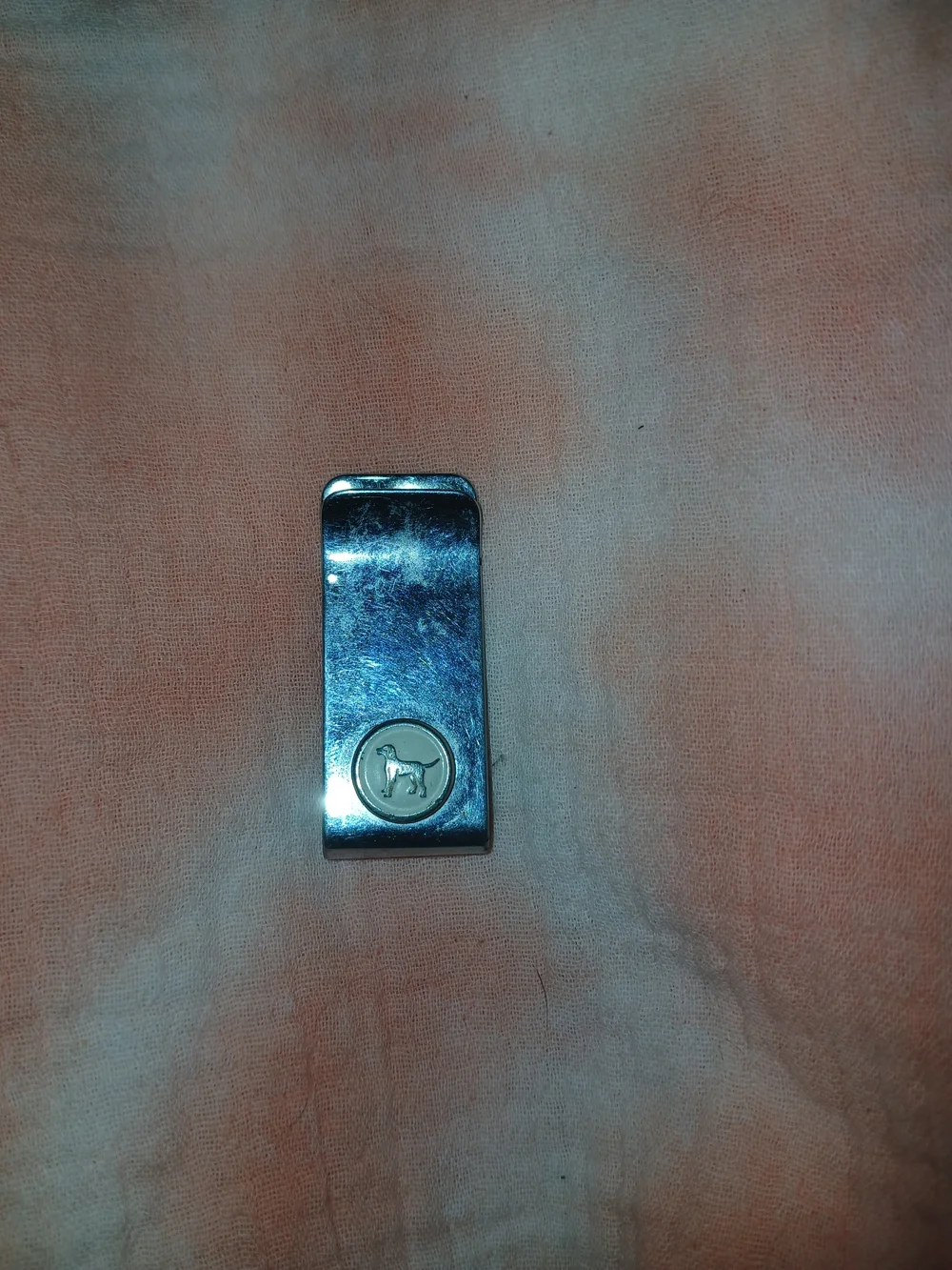 Money Clip with Dog Emblem - Silver